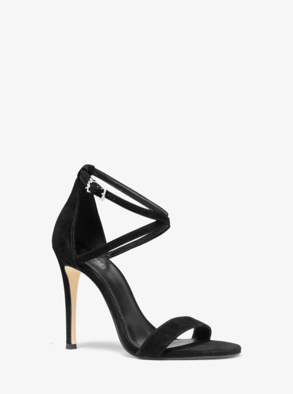 Damske Sandále Michael Kors Antonia Suede Čierne - Topanky Michael Kors Obchod | OFHZT-2479